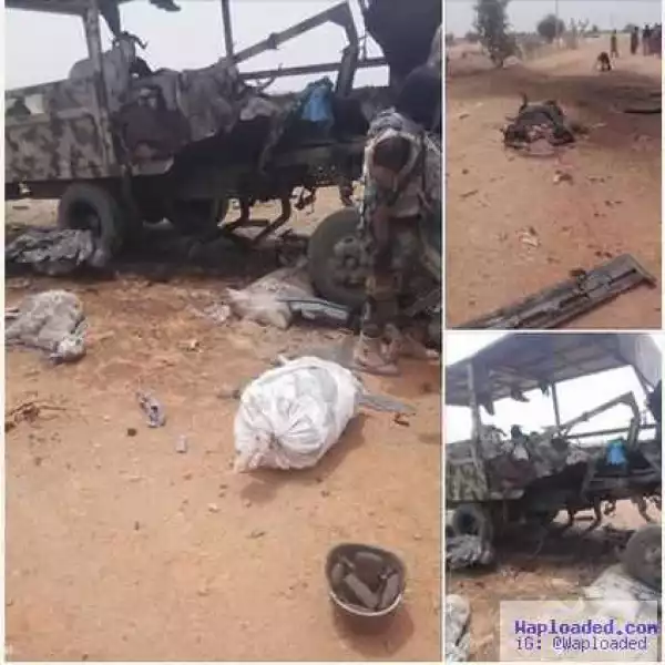 OMG! Soldiers Conveying Goods Step on Mine at Nigeria-Cameroon Border (Graphic Photos)